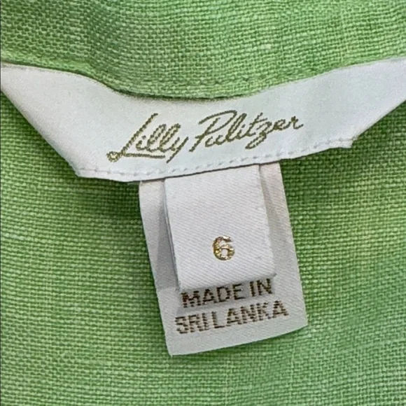 Lilly Pulitzer Light Green Mialeigh Linen Top - Jade Lime X - Picture 7 of 10